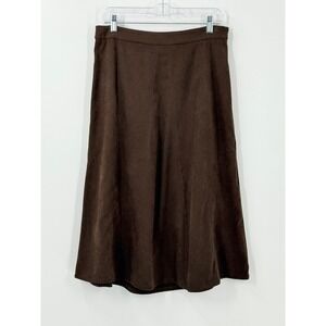 Christopher Banks Sueded Skirt Womens 8 Brown country cowgirl western festival